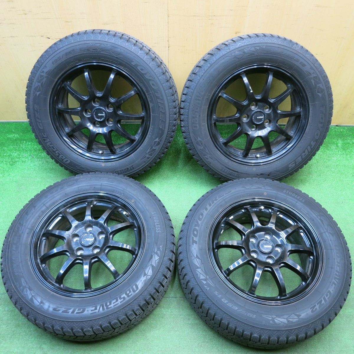バリ溝！22年！9分★プリウス 等 195/65R15 スタッドレス トーヨー オブザーブ GIZ2 G-SPEED Gスピード 15インチ PCD100/5H★6030506HAス