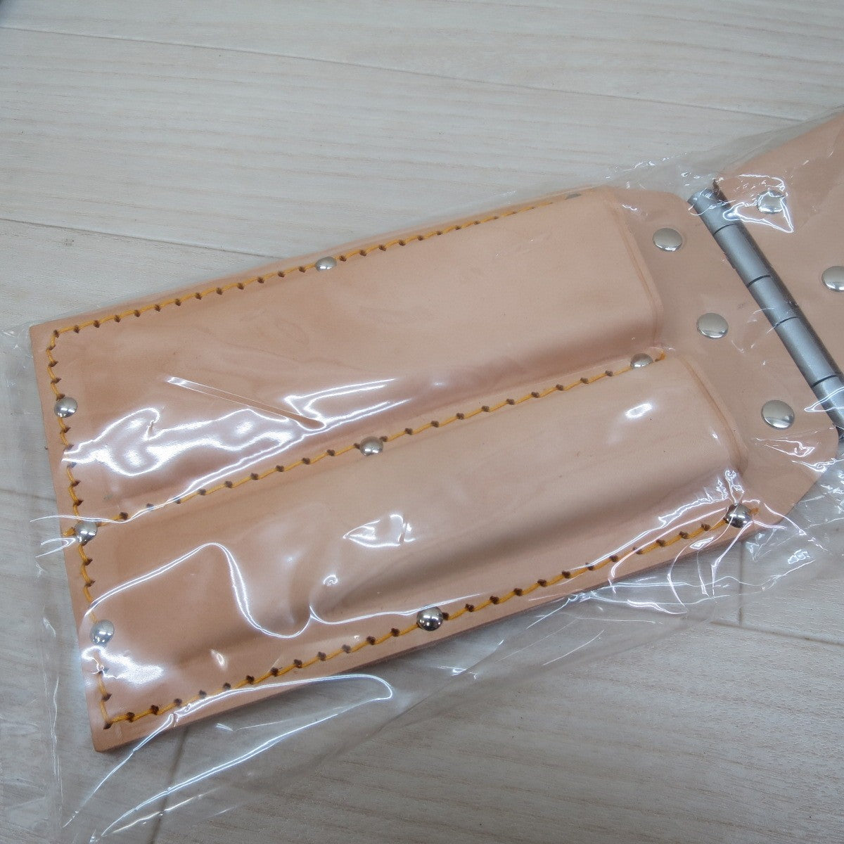 [送料無料] 未使用！2個まとめ売り☆ふくろ倶楽部 鳶 のみ差 NA-23 丁番付 2丁用 本革 50mm 幅広☆