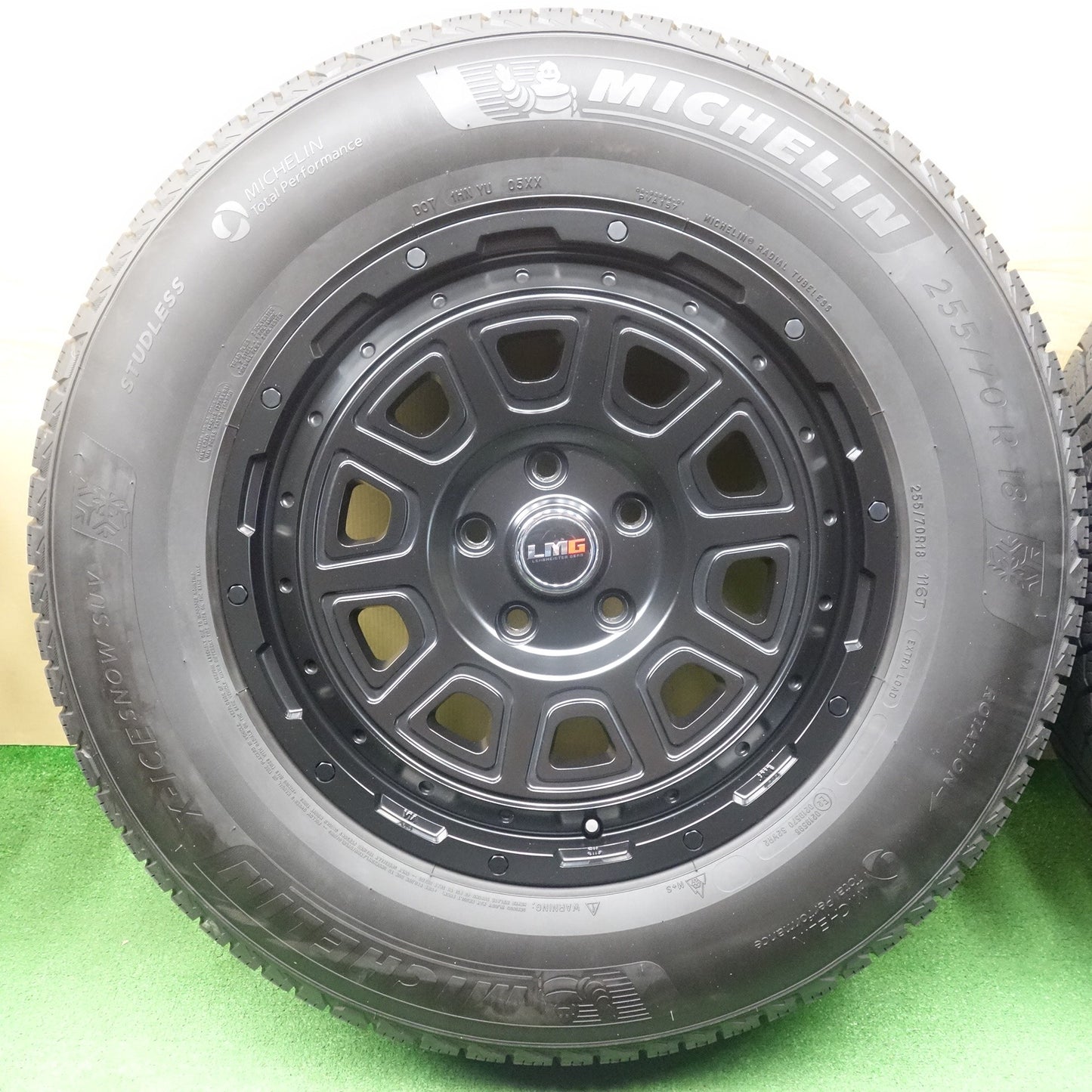 バリ溝！25年！キレイ！9.5分★ジープ 等 255/70R18 スタッドレス ミシュラン X-ICE SNOW SUV LEHRMEISTER GEAR レアマイスター ギア 18インチ PCD127/5H★6052802KTス