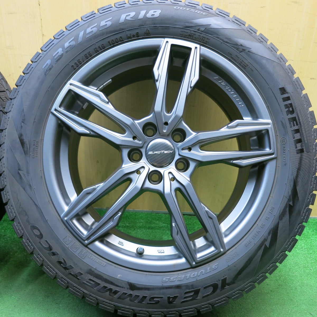 キレイ★ボルボ 等 EUROTECH GAYA ELISI 235/55R18 スタッドレス ピレリ アイスアシンメトリコ ユーロテック ガヤ エリージ 18インチ PCD108/5H★5071306HAス