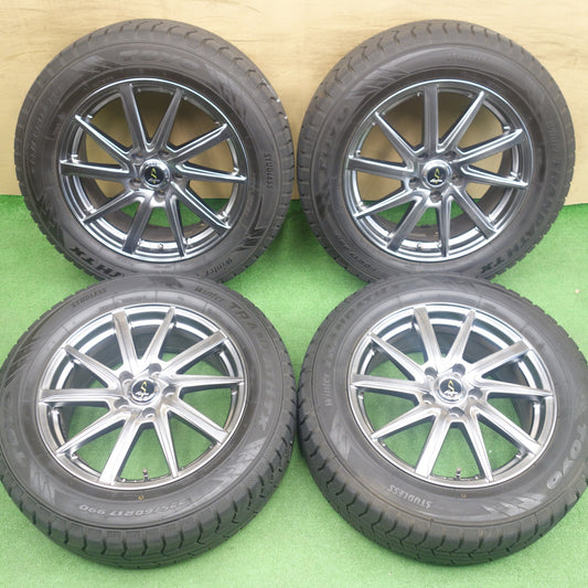 バリ溝！22年！キレイ！9.5分以上★WORK Septimo G01+ 225/60R17 スタッドレス トーヨー ウインター トランパス TX ワーク セプティモ 17インチ PCD114.3/5H★6030501KTス