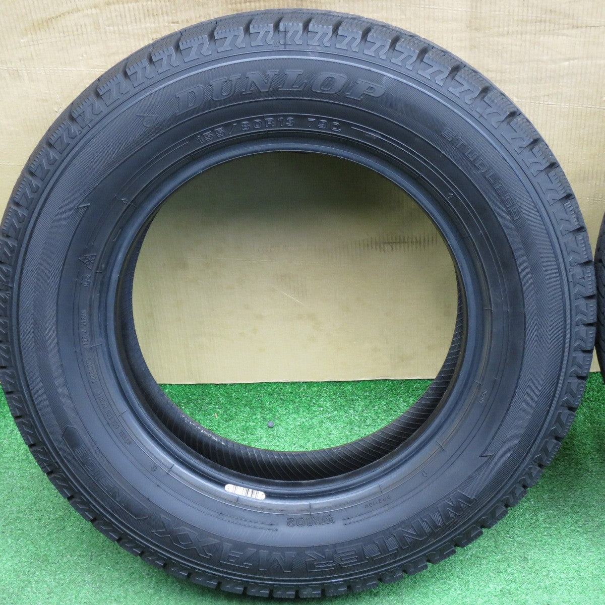 バリ溝！9.5分以上★スタッドレス 155/80R13 ダンロップ ウインターマックス WM02 タイヤ 13インチ パッソ ヴィッツ 等★6030906NKスタ