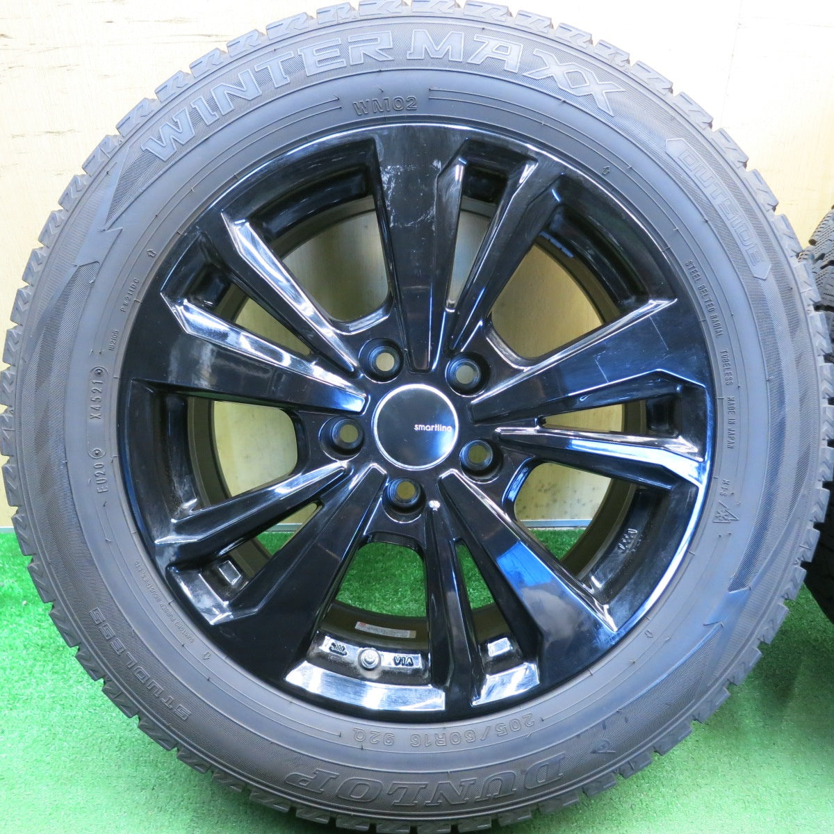 バリ溝！9分◎ジープ 等 smartline 365 205/60R16 スタッドレス ダンロップ ウインターマックス WM02 スマートライン 16インチ PCD110/5H◎6072605HAス