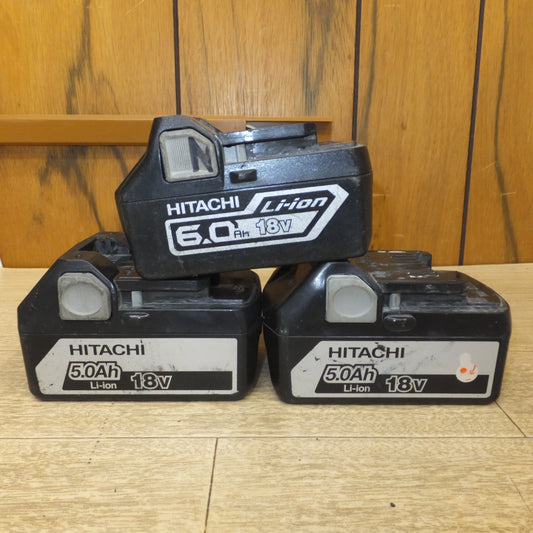 [送料無料] ジャンク★日立 HITACHI 蓄電池 BSL1860 DC18V 6.0Ah 108Wh　BSL1850 DC18V 5.0Ah 90Wh 2個　計 3個 セット★