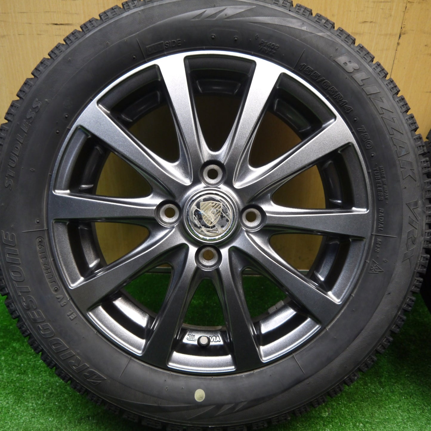 キレイ★スタッドレス 155/65R14 ブリヂストン ブリザック VRX MANARAY SPORT マナレイ スポーツ 14インチ PCD100/4H★5111710Hス