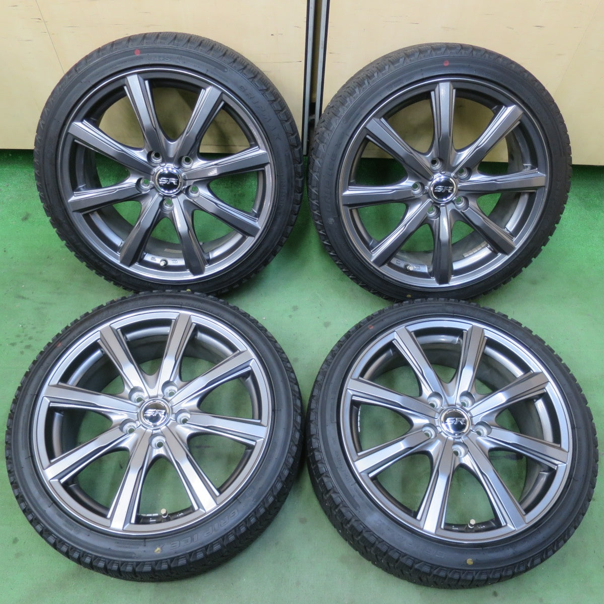 バリ溝！23年！キレイ！9分★スタッドレス 195/45R17 グリップマックス GRIP ICE X STRANGER ストレンジャー 17インチ PCD114.3/5H★6030304イス