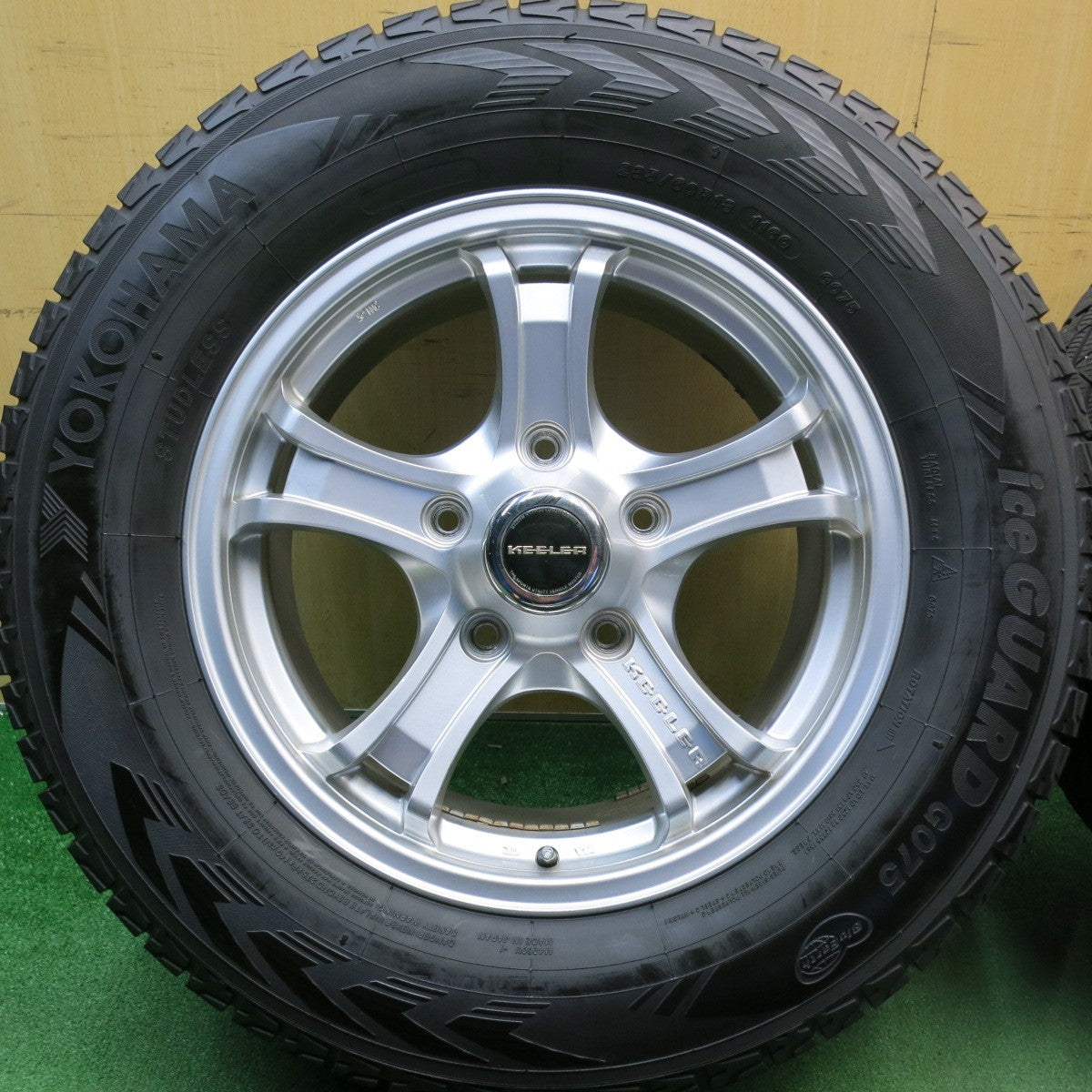 バリ溝！キレイ！9分★ランクル 等 KEELER FORCE 285/60R18 スタッドレス ヨコハマ アイスガード G075 キーラー フォース 18インチ PCD150/5H★6041909HAス