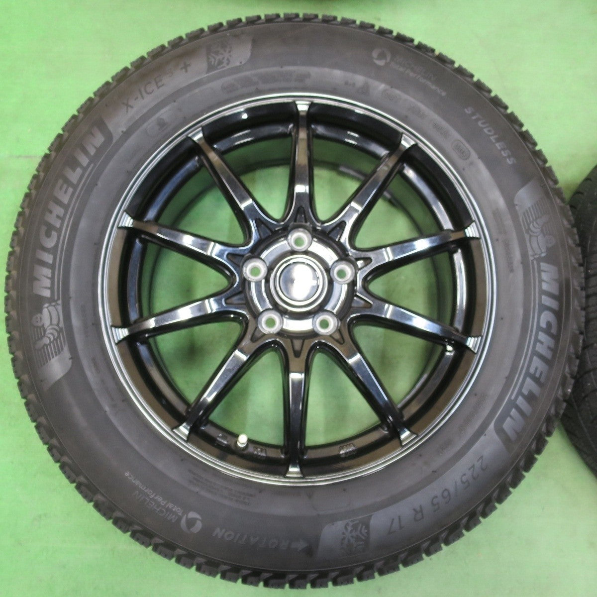 バリ溝！キレイ！9分★G-SPEED スタッドレス 225/65R17 ミシュラン X-ICE3+ Gスピード 17インチ PCD114.3/5H★5032006イス