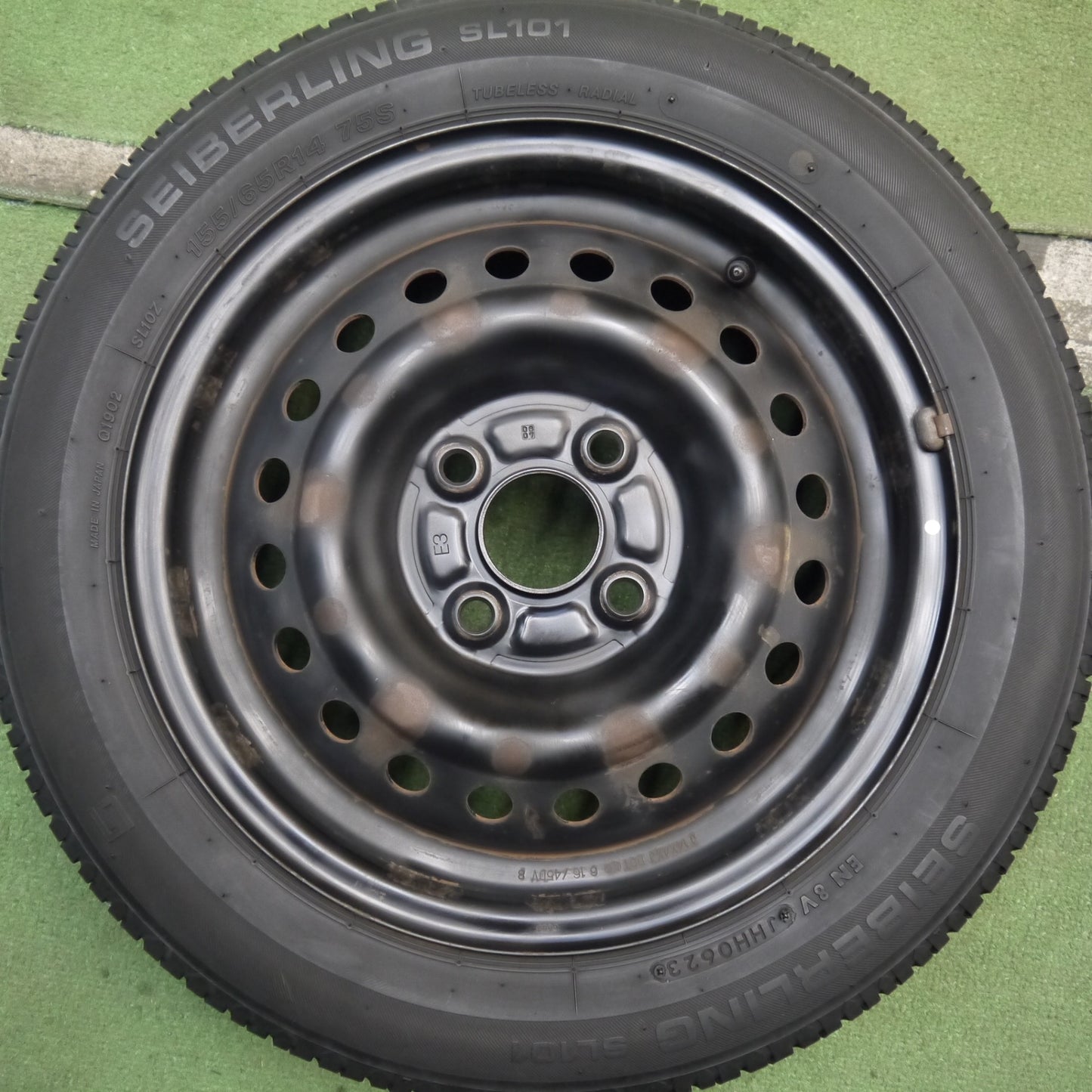 4本価格！23年★155/65R14 セイバーリング SL101 スチール ホイール 14インチ PCD100/4H★5090201Hノ