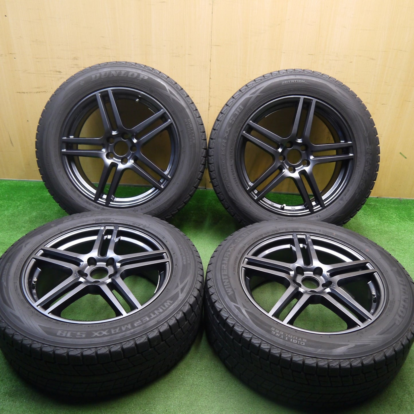 [送料無料] バリ溝！キレイ！9.5分★ボルボ 等 Euro design 235/60R18 スタッドレス ダンロップ ウインターマックス SJ8 ユーロデザイン 18インチ PCD108/5H★5040109Hス