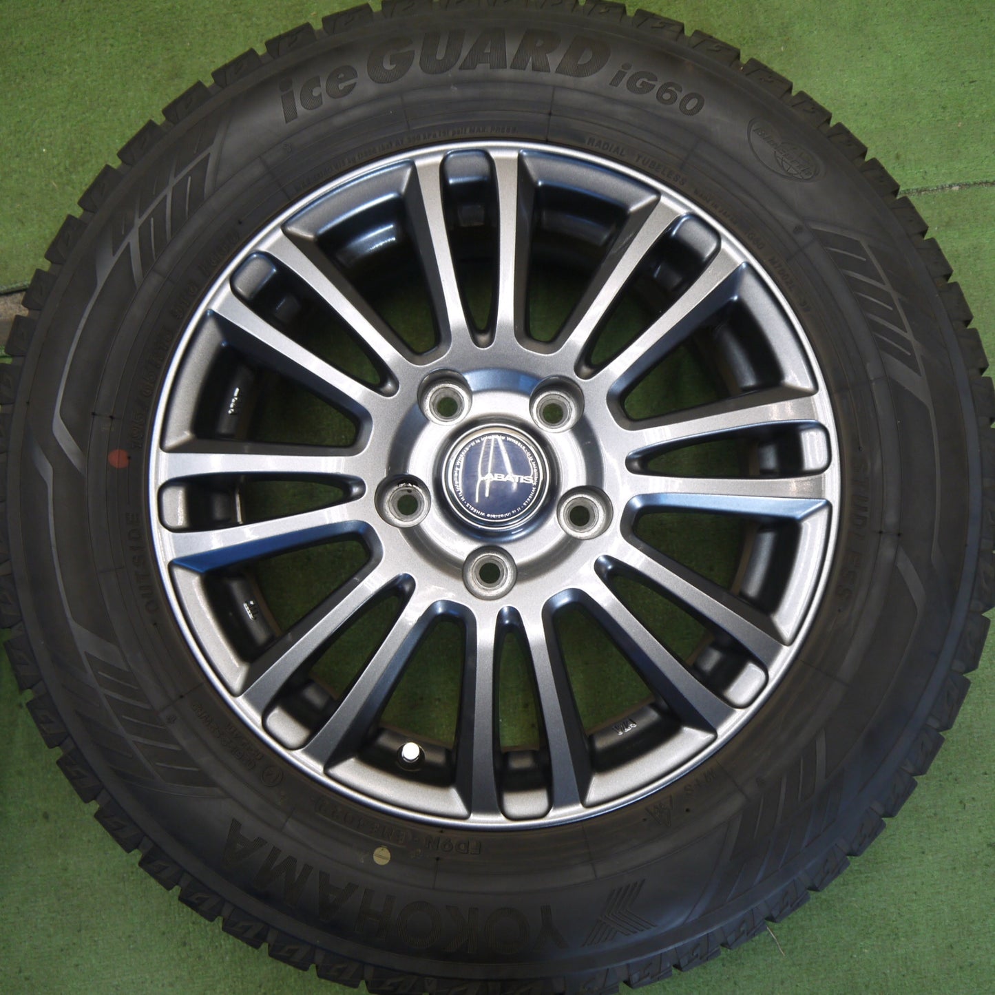 バリ溝！22年！キレイ！9分◎スタッドレス 195/65R15 ヨコハマ アイスガード iG60 ABATIS EM アバティス 15インチ PCD114.3/5H◎6072705Hス