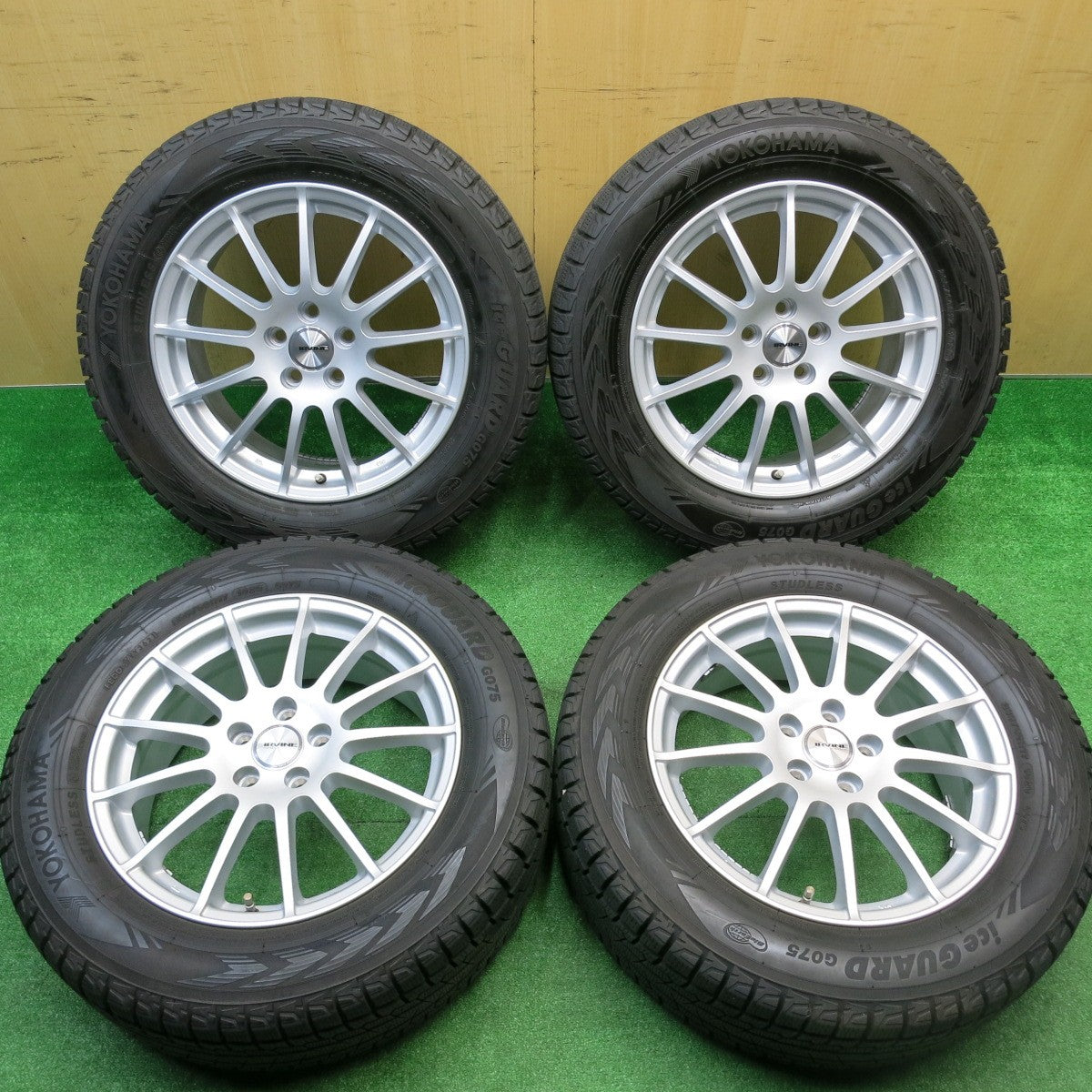 バリ溝！21年！9.5分★ボルボ 等 IRVINE F01 235/60R17 スタッドレス ヨコハマ アイスガード G075 17インチ アーヴィン PCD108/5H★5103011HAス