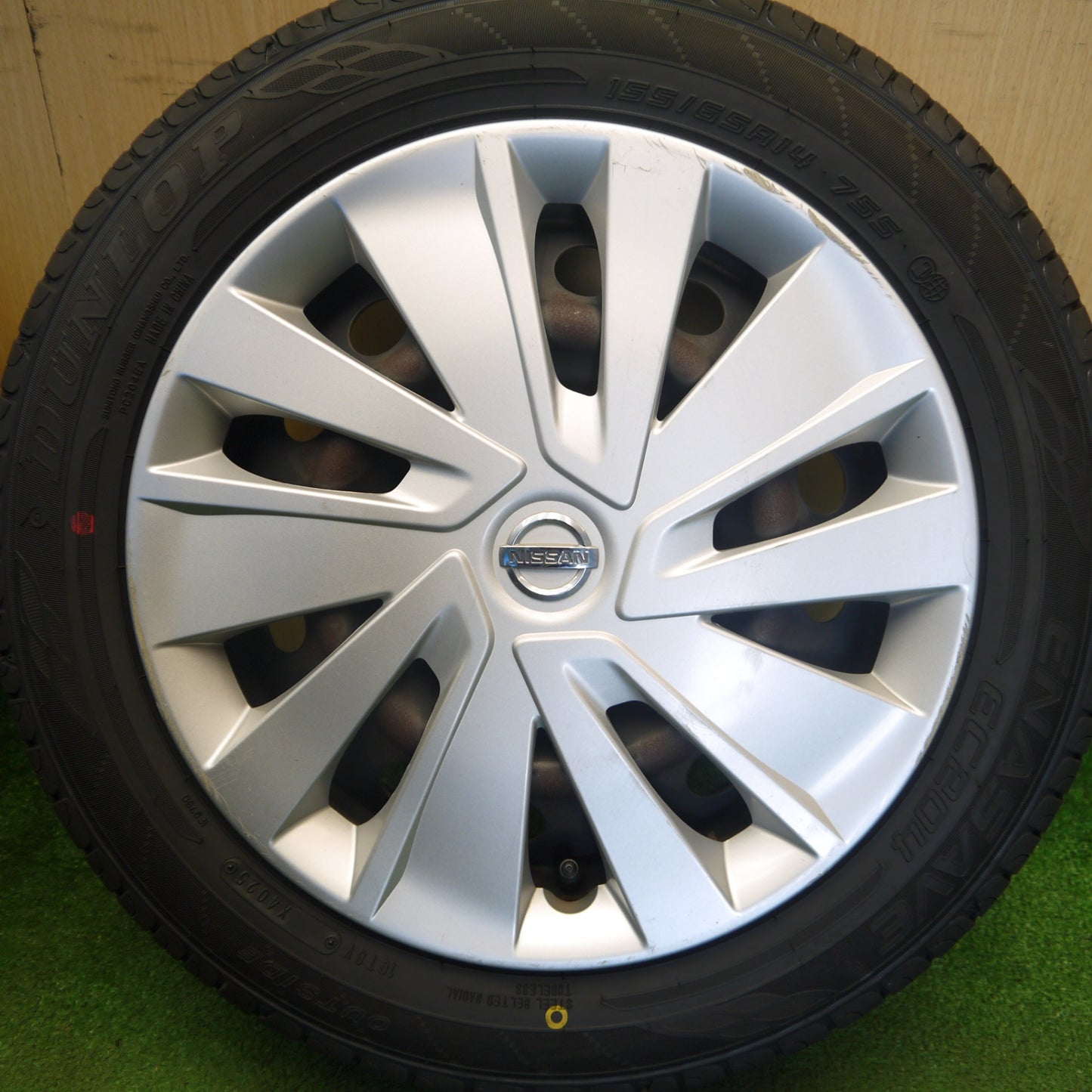 ほぼ未使用！25年★日産 デイズ 純正 スチール 155/65R14 ダンロップ エナセーブ EC204 14インチ PCD100/4H★6041401Hノ