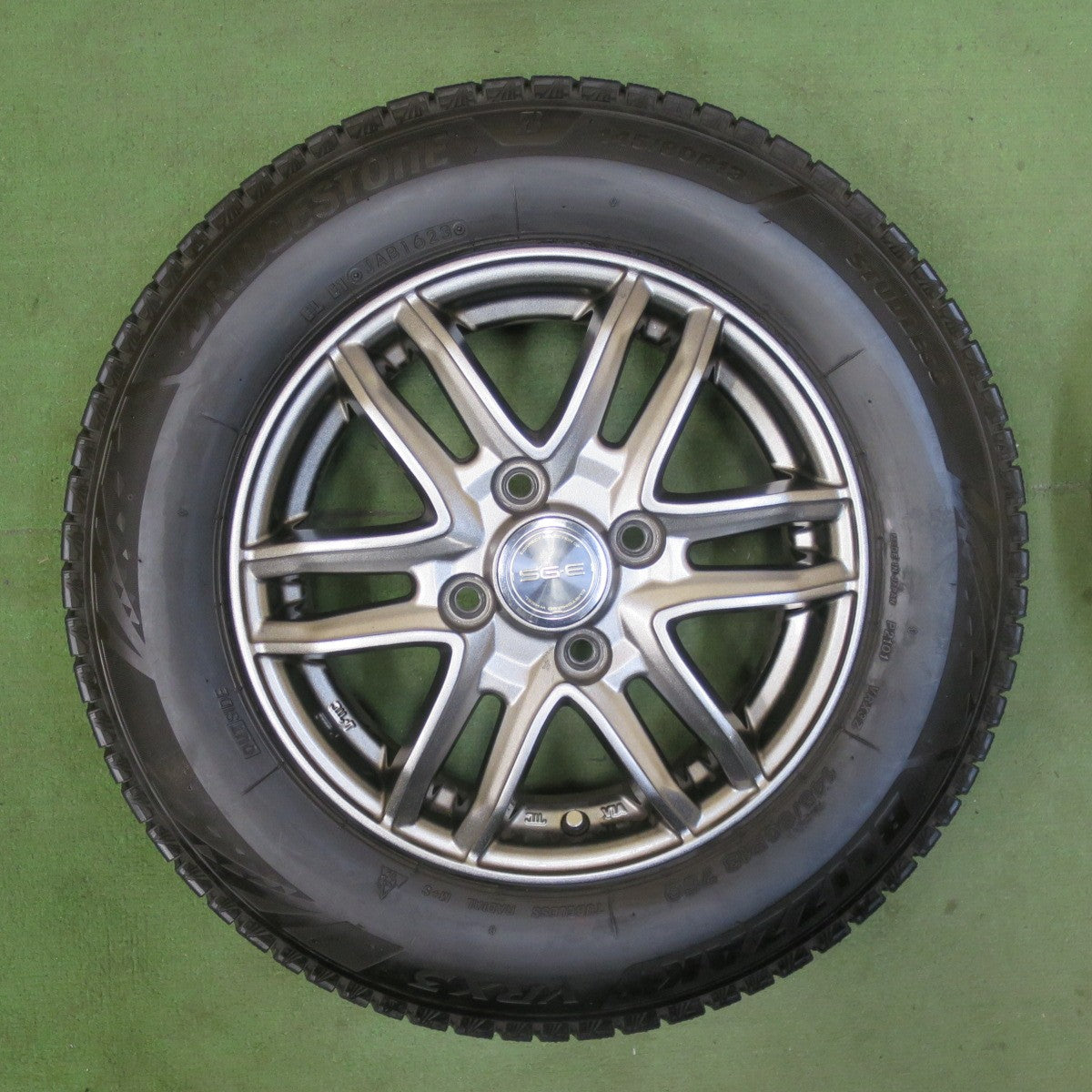 バリ溝！23年！キレイ！9分★スタッドレス 145/80R13 ブリヂストン ブリザック VRX3 SG-E 社外 アルミ 13インチ PCD100/4H★5112803TTス