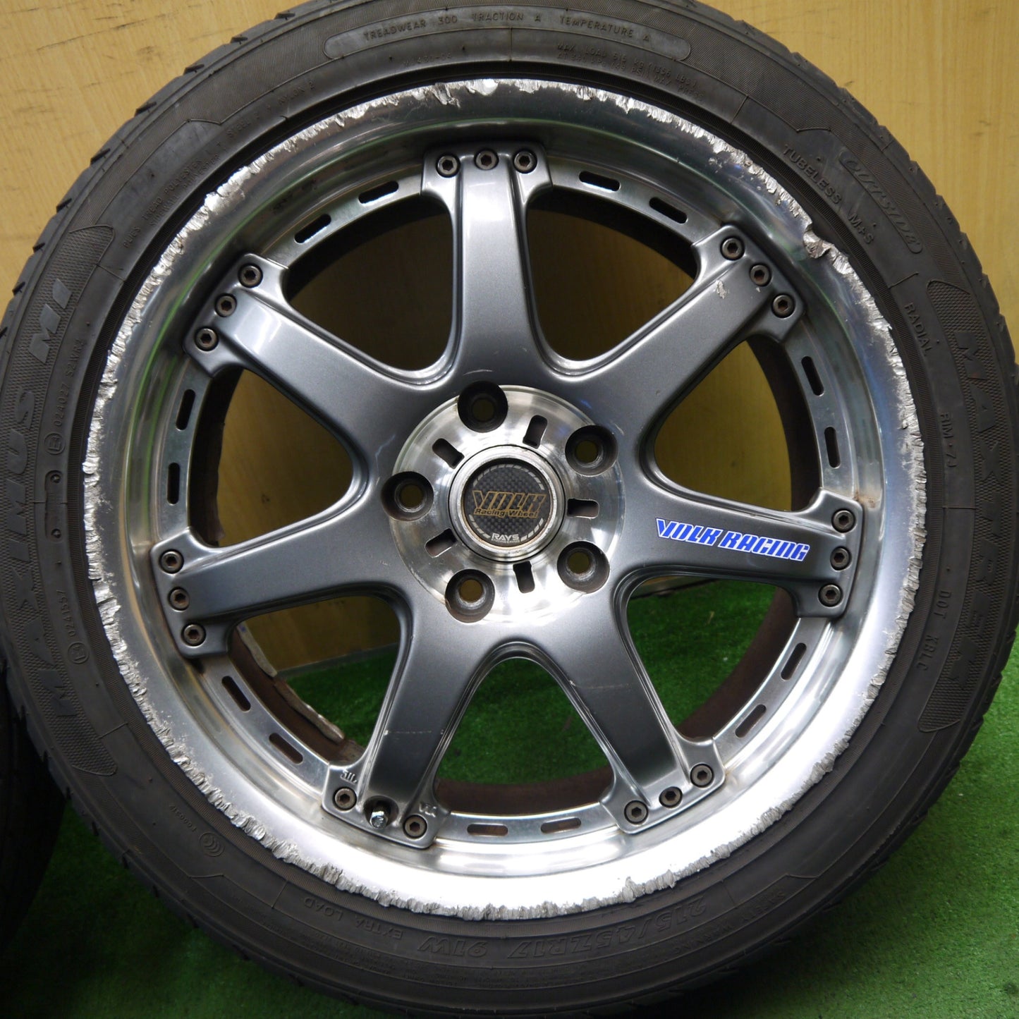 バリ溝！22年！9分★RAYS VOLK Racing VR GT-7 215/45R17 マックストレック マキシマス M1 17インチ レイズ PCD114.3/5H★5051912Hノ