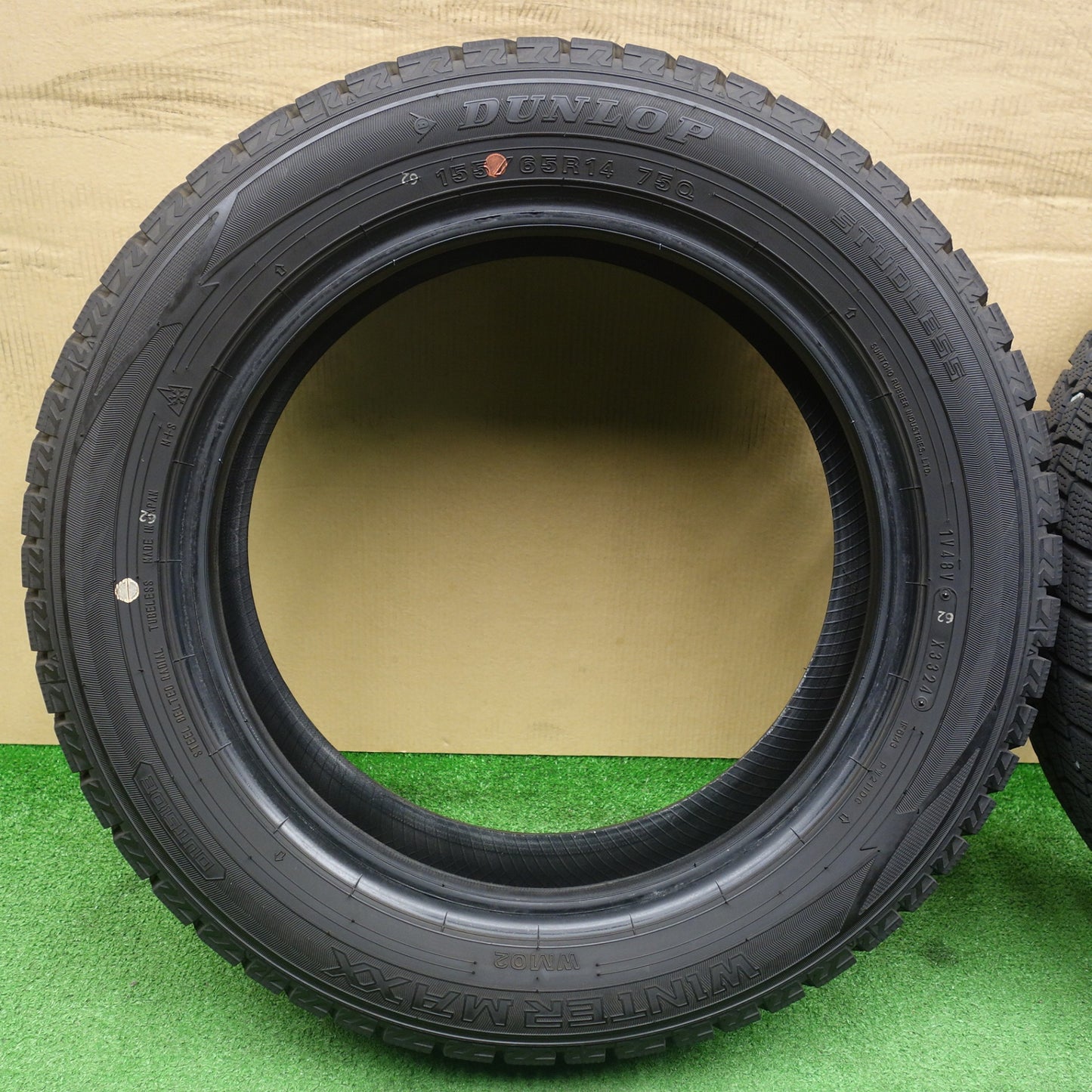 バリ溝！24年！9.5分★スタッドレス 155/65R14 ダンロップ ウインターマックス WM02 タイヤ 14インチ ワゴンR タント ムーヴ デイズ N-BOX 等★6051602KTスタ