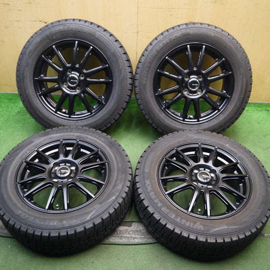 バリ溝！24年！キレイ！9.5分以上★スタッドレス 185/65R15 ダンロップ ウインターマックス WM02 RANBROS ランブロス 15インチ PCD100/4H★5093006Hス