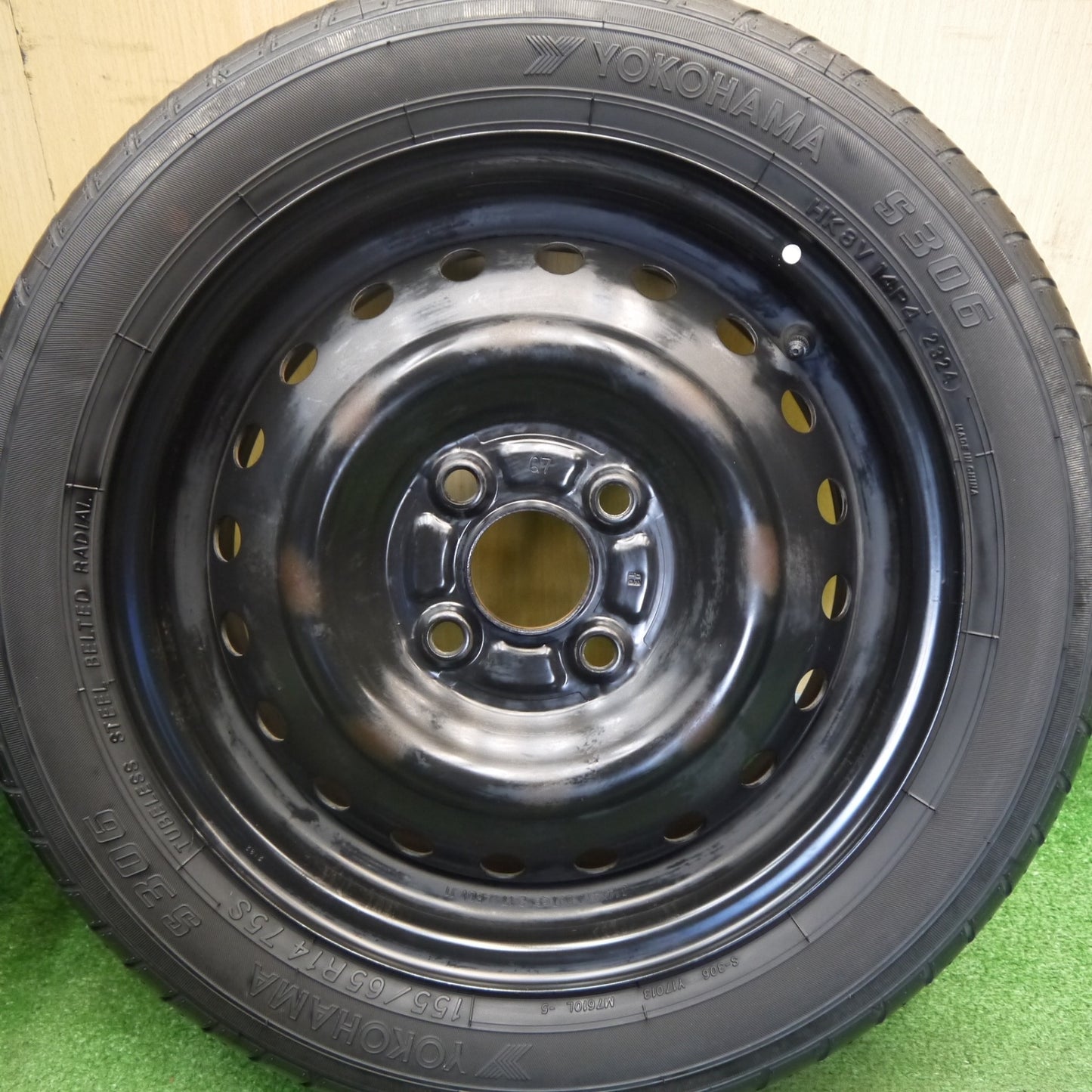 4本価格！24年★155/65R14 ヨコハマ S306 スチール ホイール 14インチ PCD100/4H★6041304Hノ