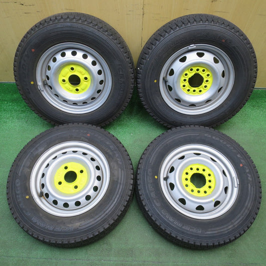 バリ溝！22年！9.5分★ダイハツ 純正 スチール 145R12 6PR スタッドレス グッドイヤー アイスナビ CARGO 12インチ PCD100 110 114.3/4H マルチ★6032402NJス