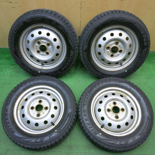 バリ溝！9分★スタッドレス 155/65R13 ブリヂストン ブリザック VRX2 スチール ホイール 13インチ PCD100/4H★6022616HAス