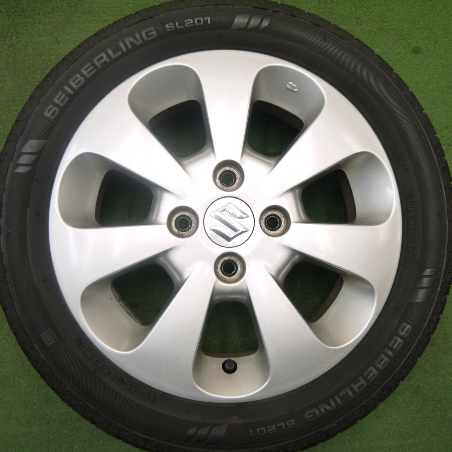 バリ溝！8.5分★スズキ パレット 純正 165/55R14 セイバーリング SL201 14インチ PCD100/4H★5051405Hノ