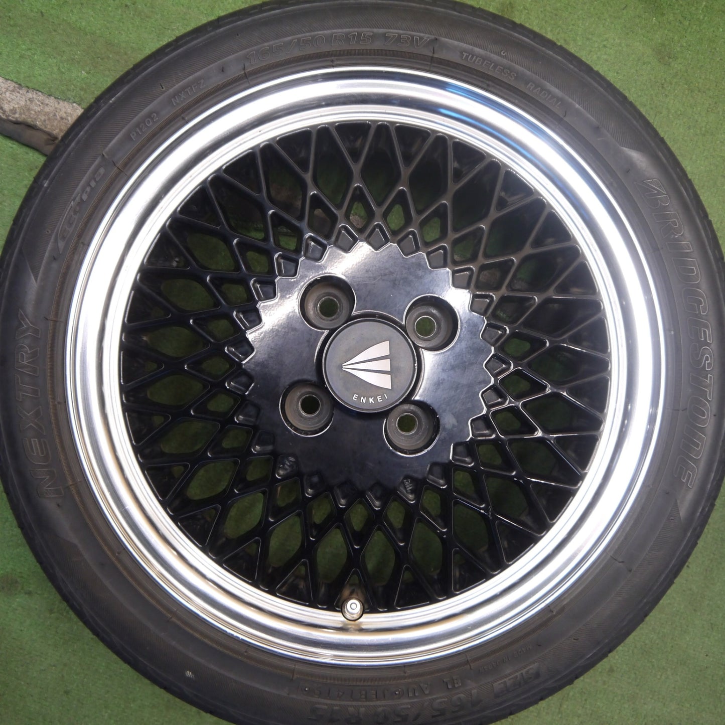 キレイ◎165/50R15 ブリヂストン ネクストリー エコピア ENKEI 92 エンケイ 15インチ PCD100/4H◎6081202Hノ