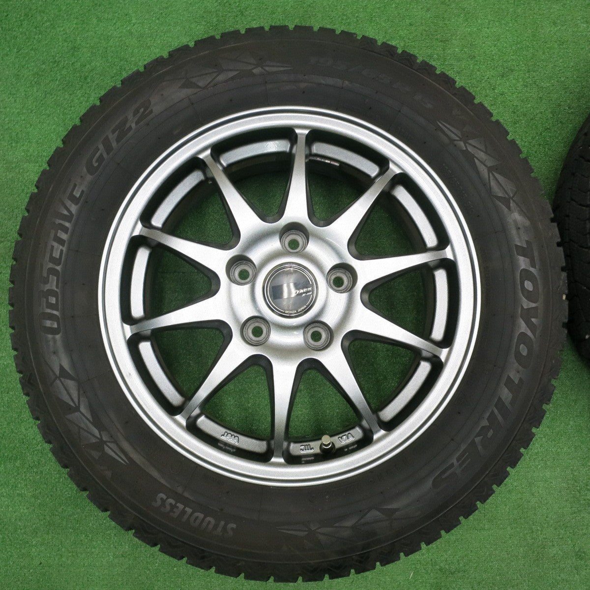 [送料無料] バリ溝！22年！キレイ！9.5分★スタッドレス 195/65R15 トーヨー オブザーブ GIZ2 ZACK JP-202 MONZA ザック 15インチ PCD114.3/5H★4102906NJス