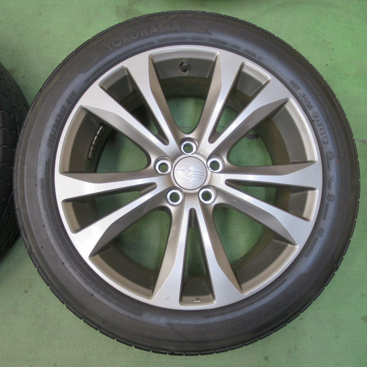 4本価格★スバル レガシィ 純正 215/50R17 ヨコハマ アドバン A10 17インチ PCD100/5H★6032510イノ