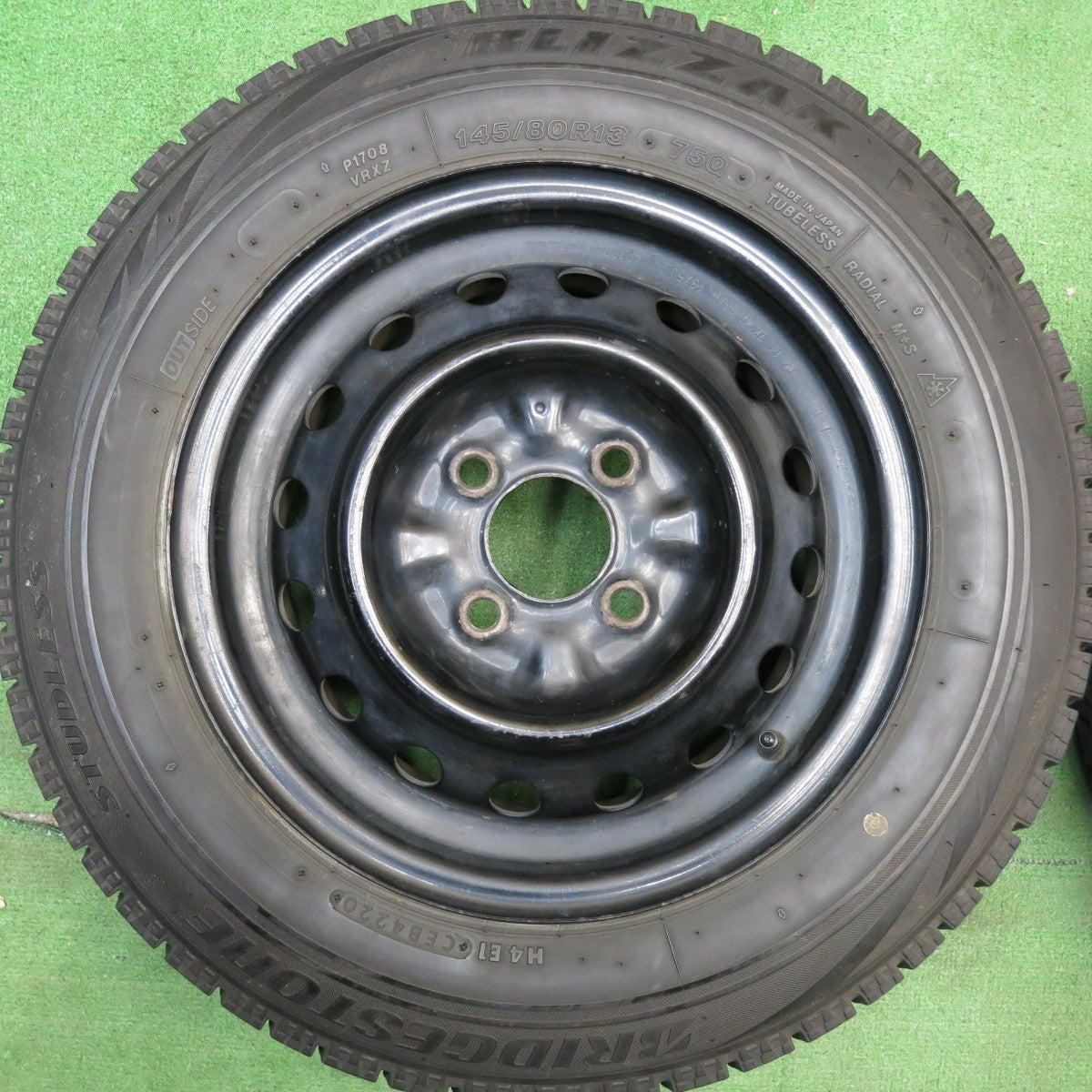 4本価格★日産 純正 スチール 145/80R13 スタッドレス ブリヂストン ブリザック VRX 13インチ PCD100/4H★6041806HAス