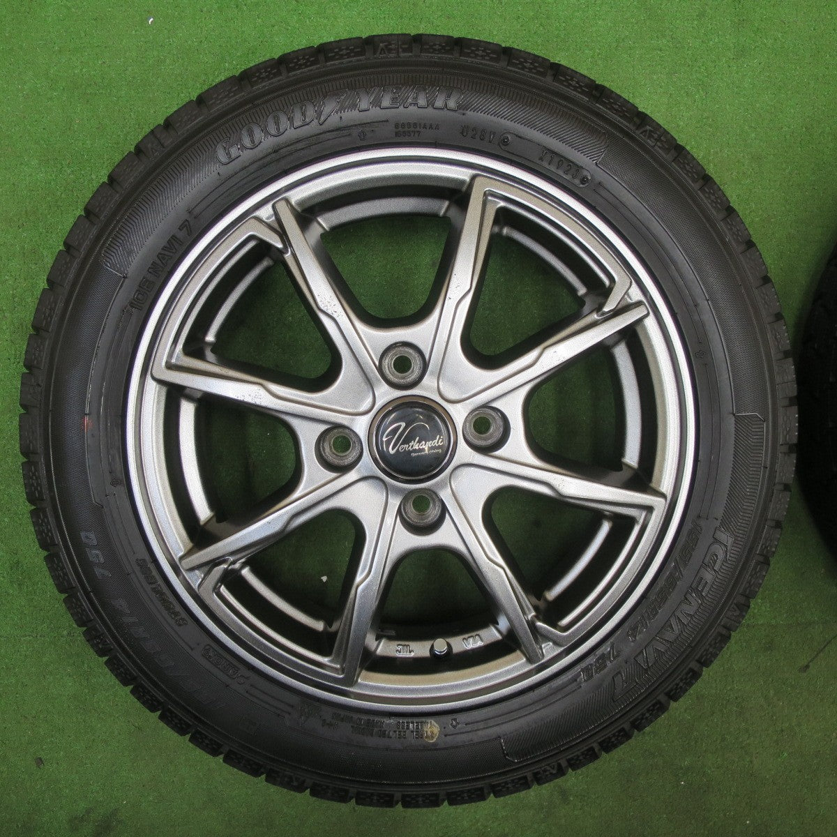 バリ溝！23年！9.5分以上★スタッドレス 155/65R14 グッドイヤー アイスナビ7 Verthandi ヴェルザンディ ヴェルサンディ 14インチ PCD100/4H★5112503TTス