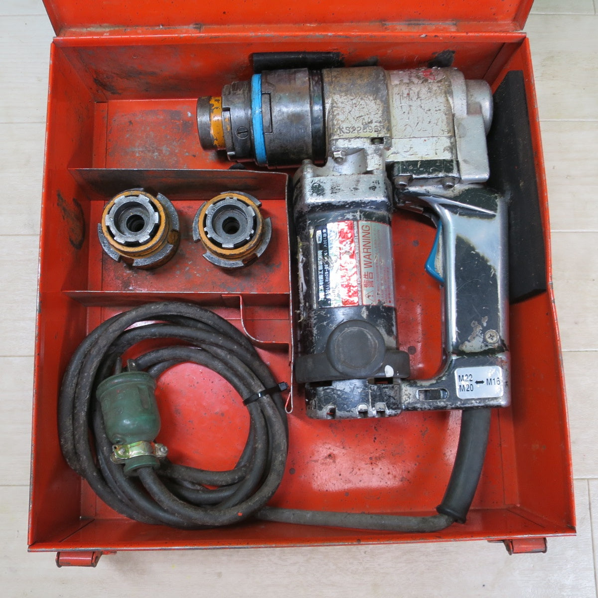 ☆TONE 前田金属工業 建方 1番 シャー レンチ KS-221A ボルト M20 M22 1次 締め 専用 電動 工具 コード式 100V☆