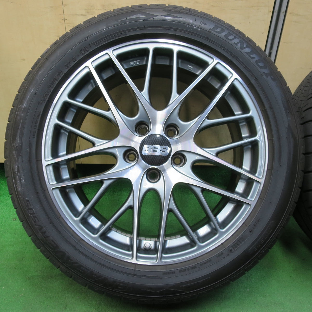 [送料無料] バリ溝！21年！キレイ！9分★BBS CS028 235/50R18 ダンロップ エナセーブ RV505 18インチ PCD114.3/5H★4102108イノ