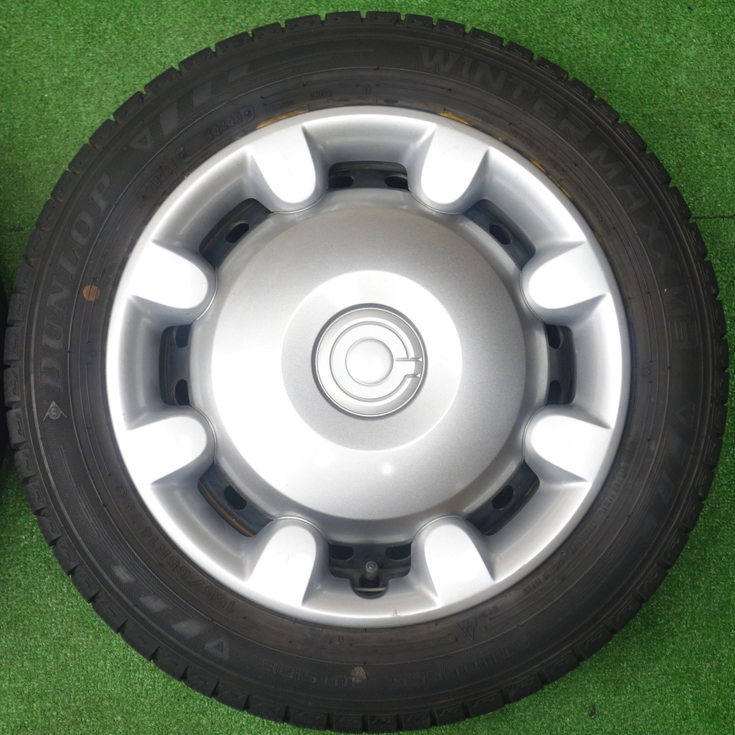 バリ溝！9分★ダイハツ ムーヴ キャンバス 純正 スチール 155/65R14 スタッドレス ダンロップ ウインターマックス 03 14インチ PCD100/4H★6020203KTス