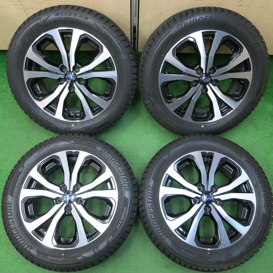 *送料無料* バリ溝！キレイ！9.5分以上★スバル SK フォレスター 純正 225/55R18 スタッドレス ブリヂストン ブリザック DM-V3 PCD114.3/5H★4022609イス