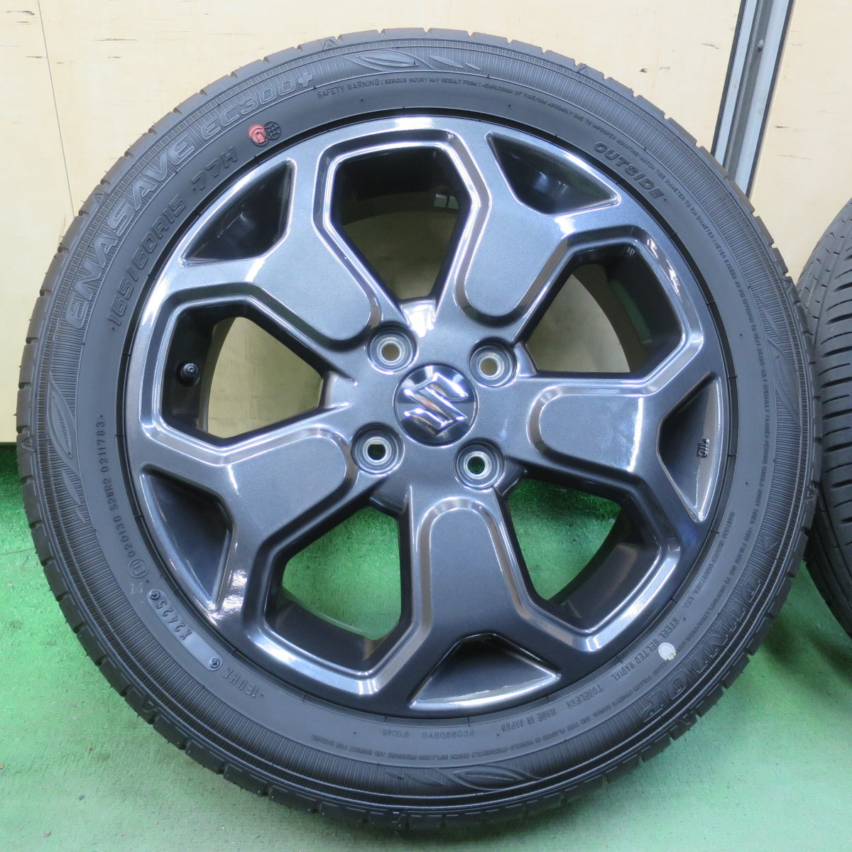 新車外し！25年★スズキ ハスラー タフワイルド 純正 165/60R15 ダンロップ エナセーブ EC300+ 15インチ PCD100/4H★6032407イノ