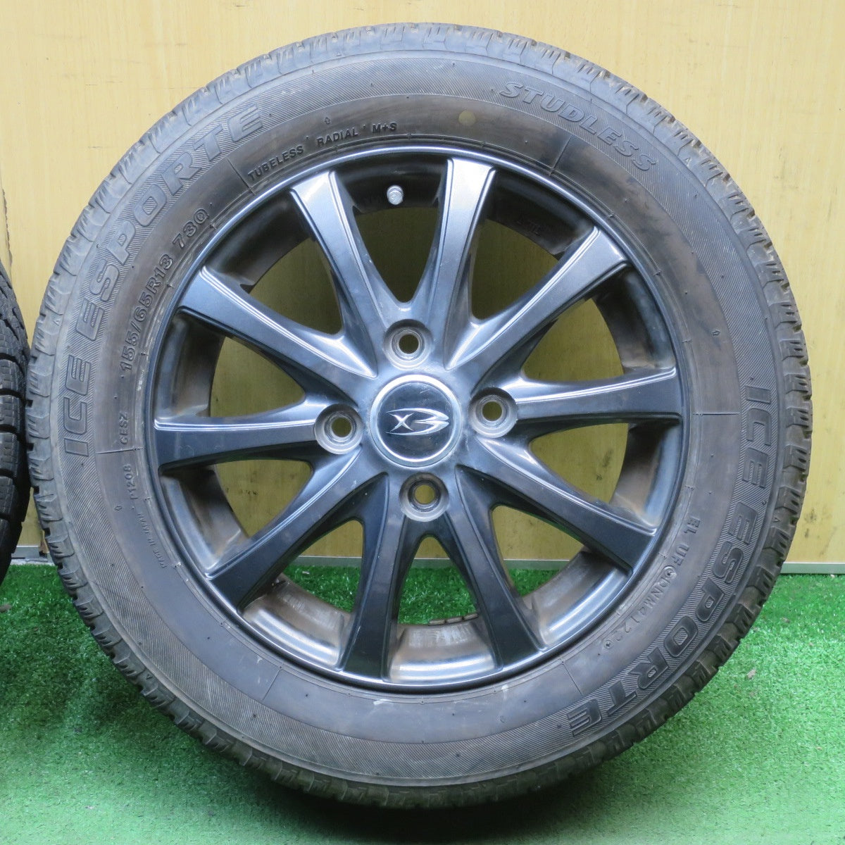 バリ溝！22年！8.5分◎スタッドレス 155/65R13 アイスエスポルテ Exsteer エクスター 13インチ PCD100/4H◎6072904NJス