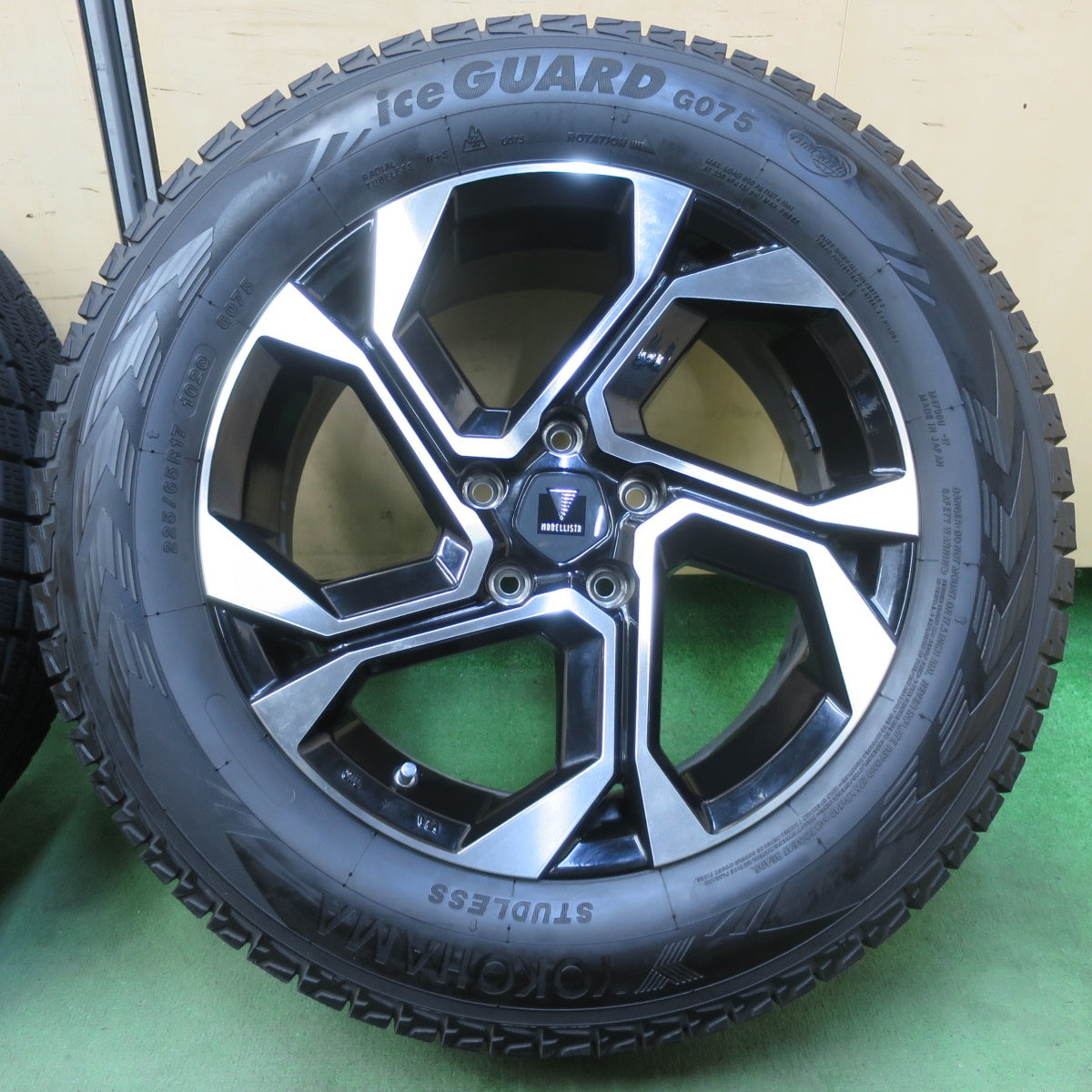 バリ溝！23年！キレイ！8.5分★トヨタ RAV4 等 純正 OP MODELLISTA ウィングダンサー XII 225/65R17 スタッドレス ヨコハマ アイスガード G075 モデリスタ PCD114.3/5H★5110806イス