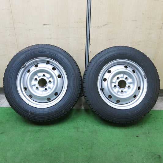 バリ溝！22年！キレイ！9.5分！2本★小型 トラック 165/80R14 91/90N スタッドレス トーヨー デルベックス 935 スチール ホイール DELVEX 14インチ PCD114.3/5H★5090601ナス