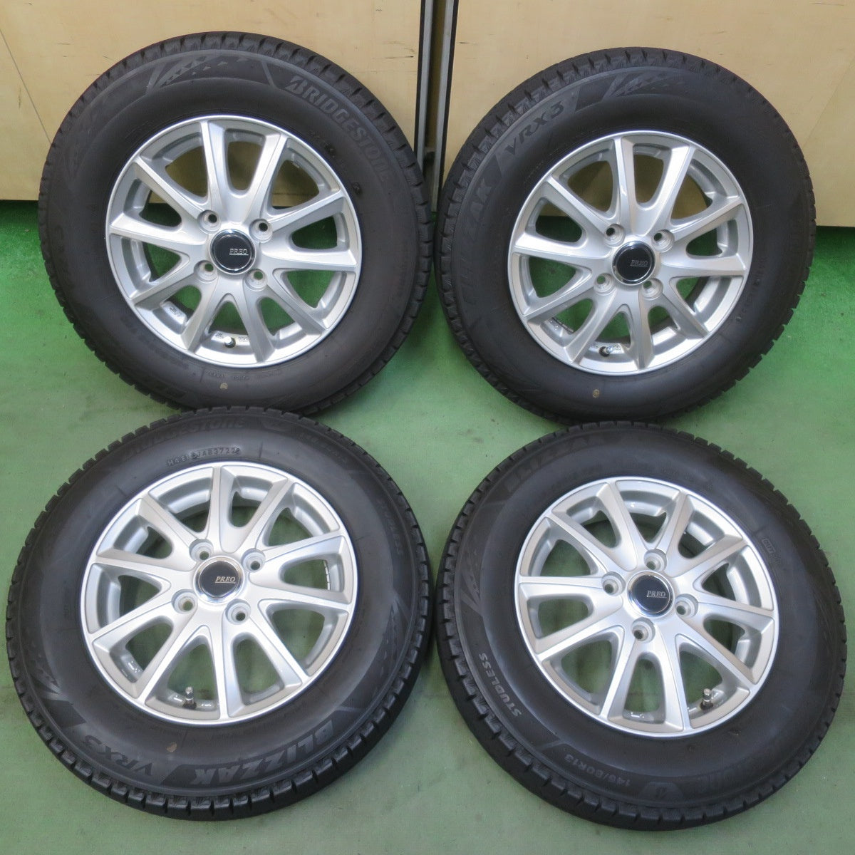 4本価格！22年◎スタッドレス 145/80R13 ブリヂストン ブリザック VRX3 PREO プレオ 13インチ PCD100/4H◎6092501イス