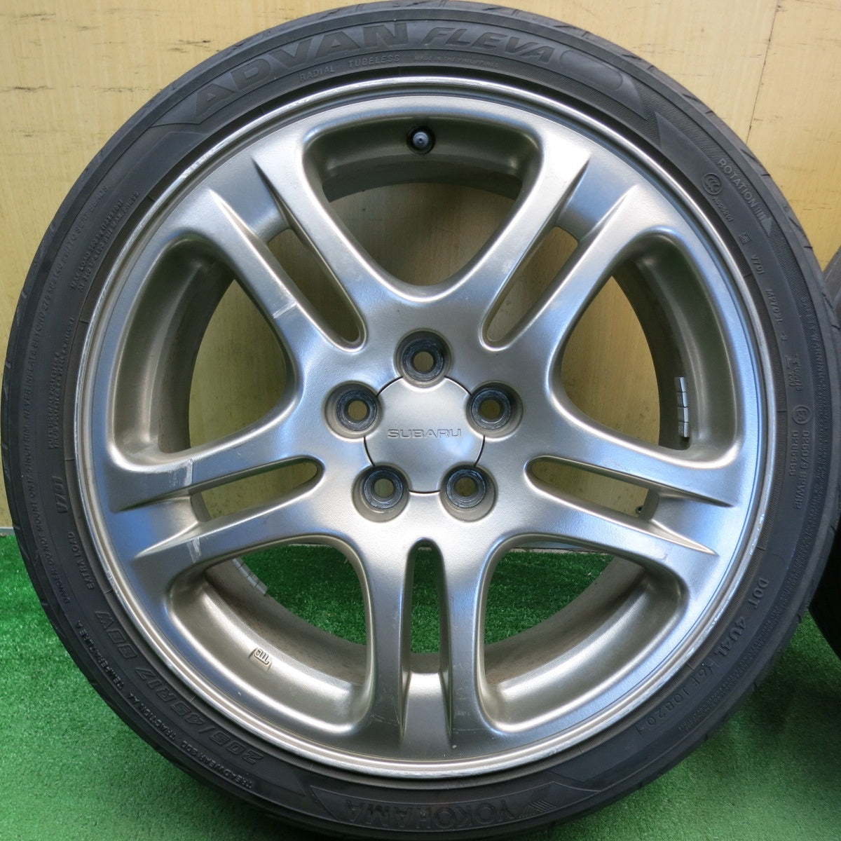 4本価格◎スバル レガシィ 純正 205/45R17 ヨコハマ アドバン FLEVA 17インチ PCD100/5H◎6071604HAノ