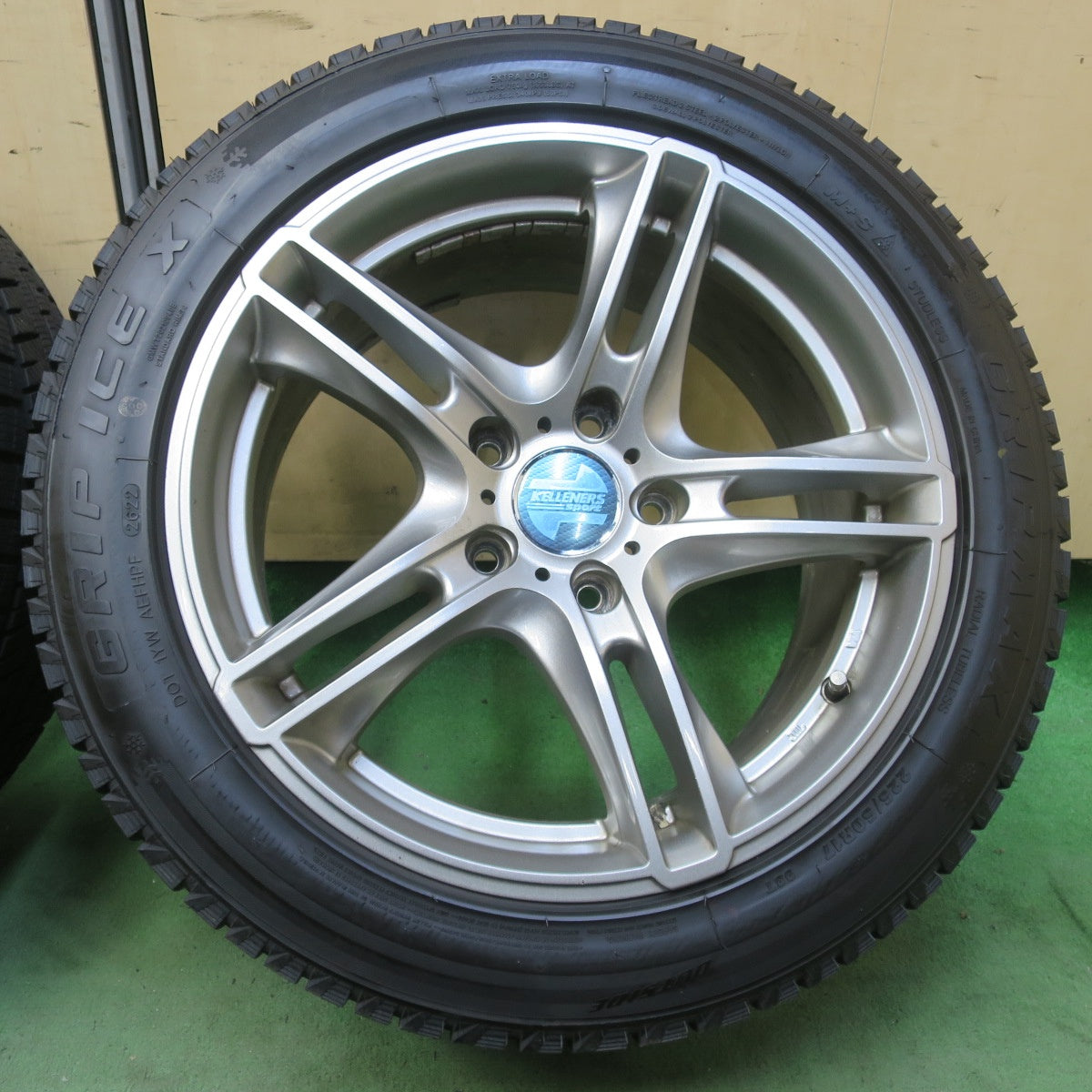 バリ溝！22年！9分★BMW 等 KELLENERS Sport 225/50R17 スタッドレス グリップマックス GRIP ICE X ケレナーズ スポーツ 17インチ PCD120/5H★6060408イス