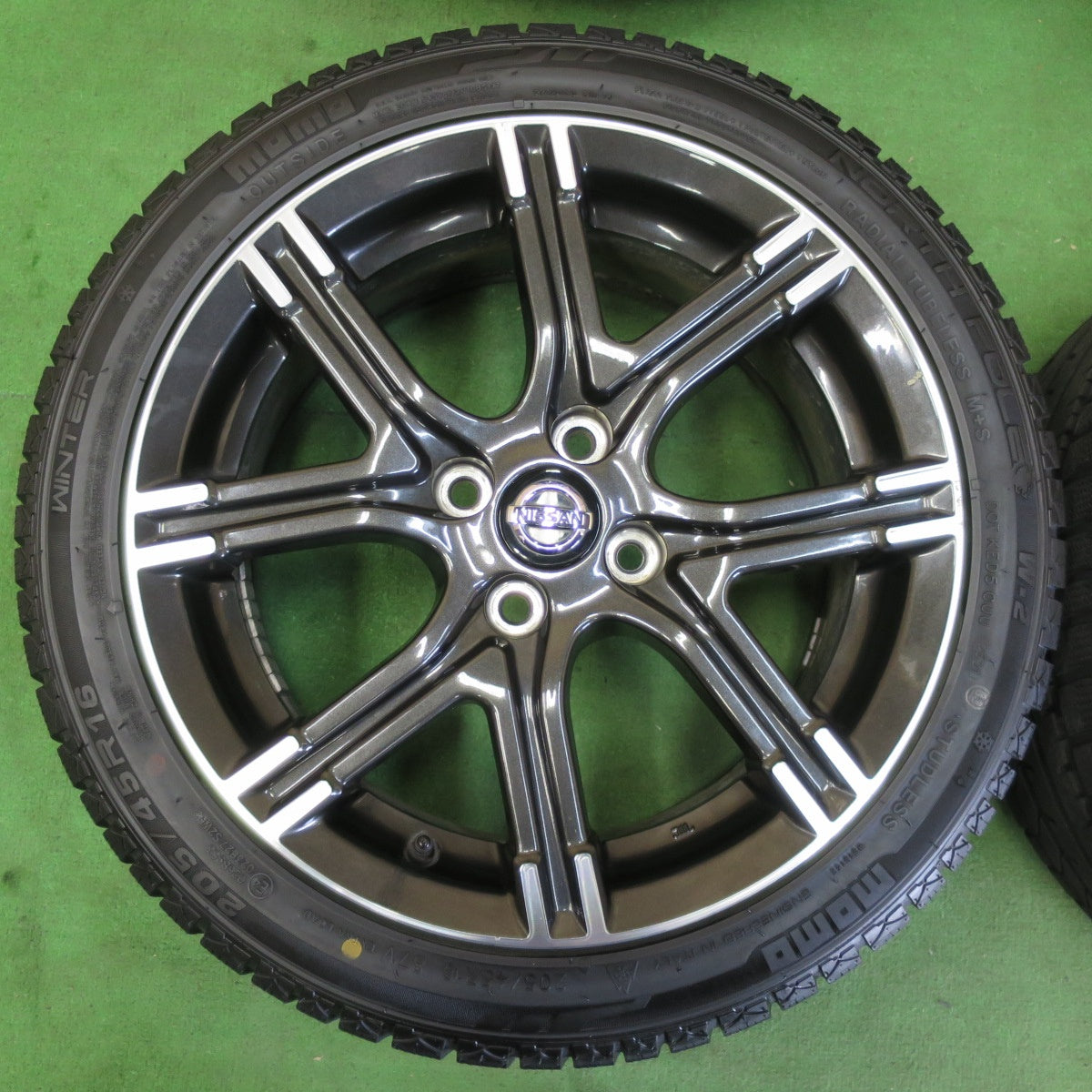 [送料無料] 4本価格！21年★日産 K13 マーチ ニスモ 純正 205/45R16 スタッドレス モモ NORTH POLE W-2 16インチ PCD100/4H★4102204イス