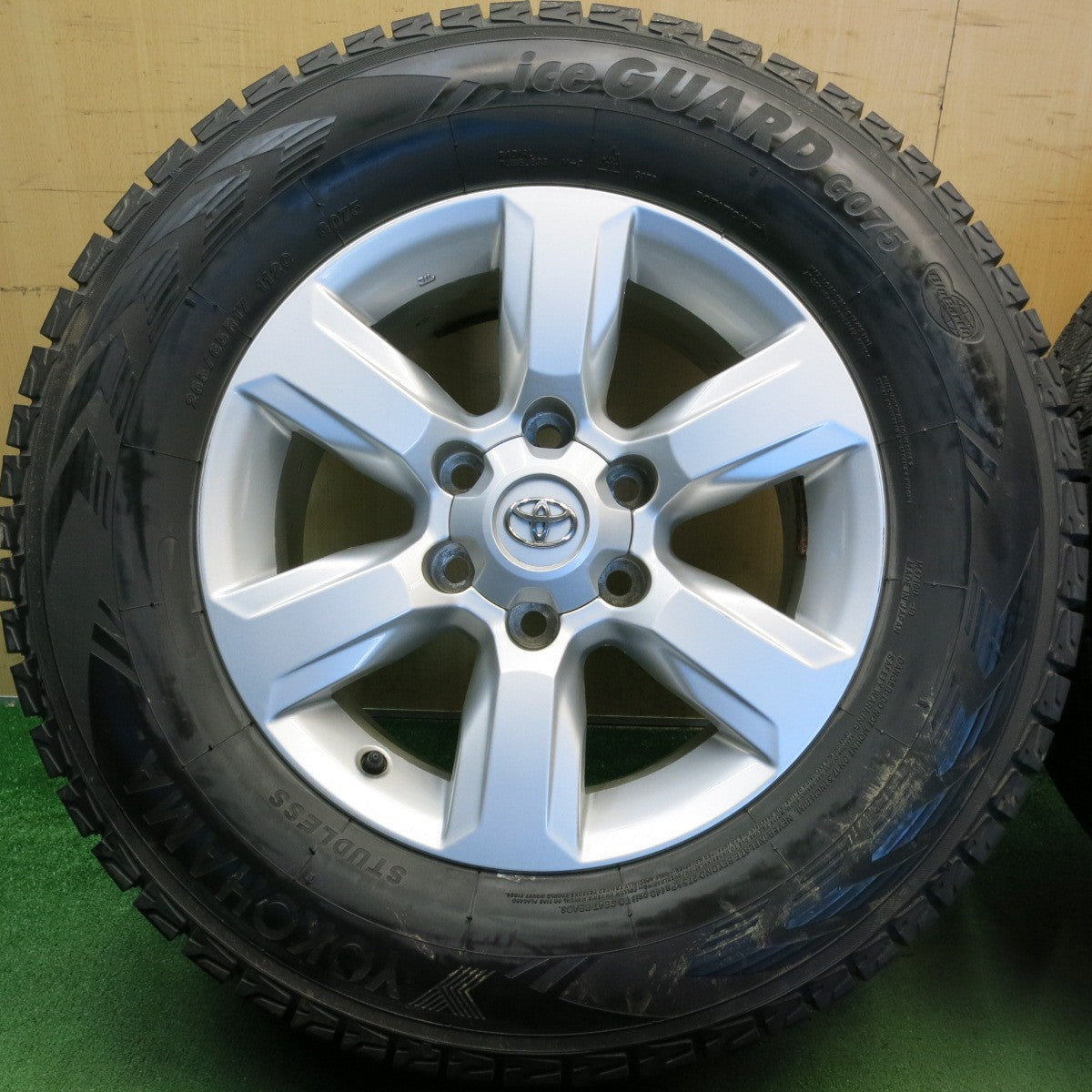 バリ溝！9.5分◎トヨタ 150系 ランクル プラド 純正 265/65R17 スタッドレス ヨコハマ アイスガード G075 17インチ PCD139.7/6H◎6081309HAス
