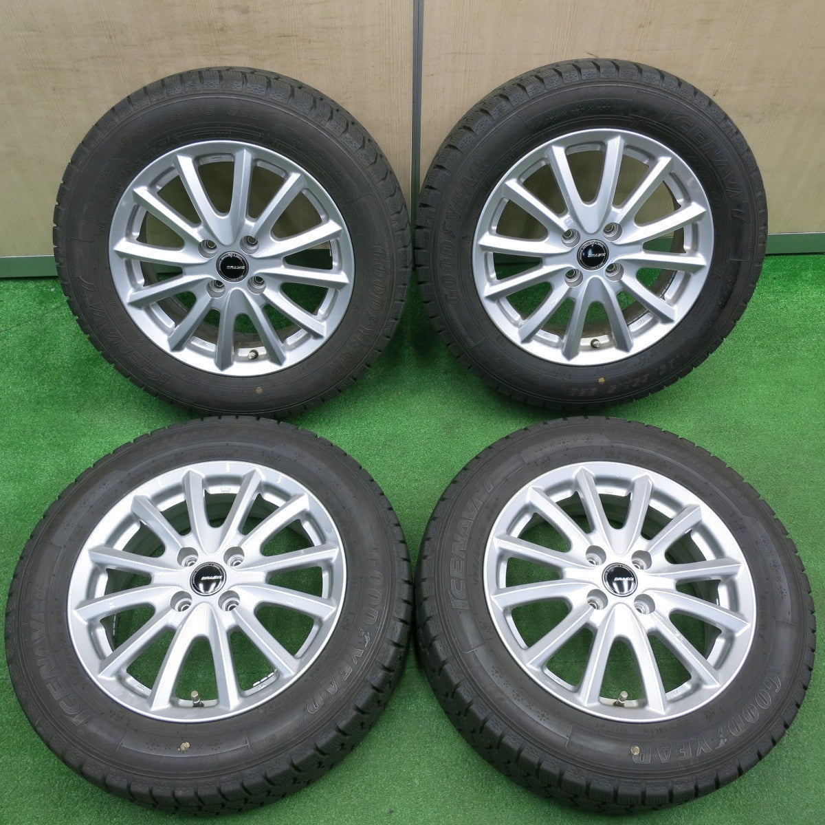 [送料無料] バリ溝！22年！キレイ！9分★スタッドレス 185/65R15 グッドイヤー アイスナビ7 QRASIZ KOSEI クレイシズ 光生 15インチ PCD100/4H★4120601TNス