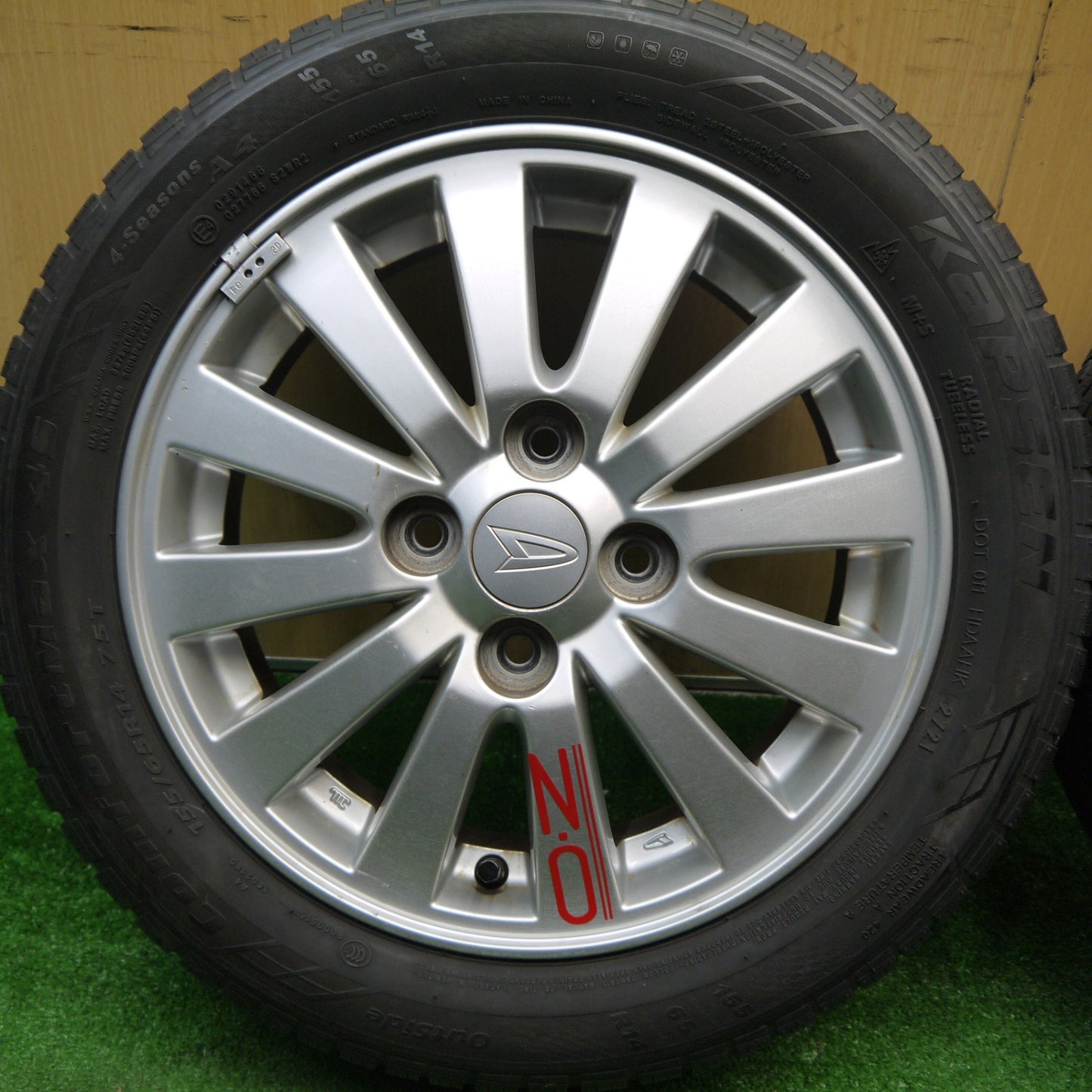 4本価格！21年★ダイハツ ムーヴ コンテ 等 純正 155/65R14 カプセン ComfortMax 4S オールシーズン 14インチ PCD100/4H★5111805Hス