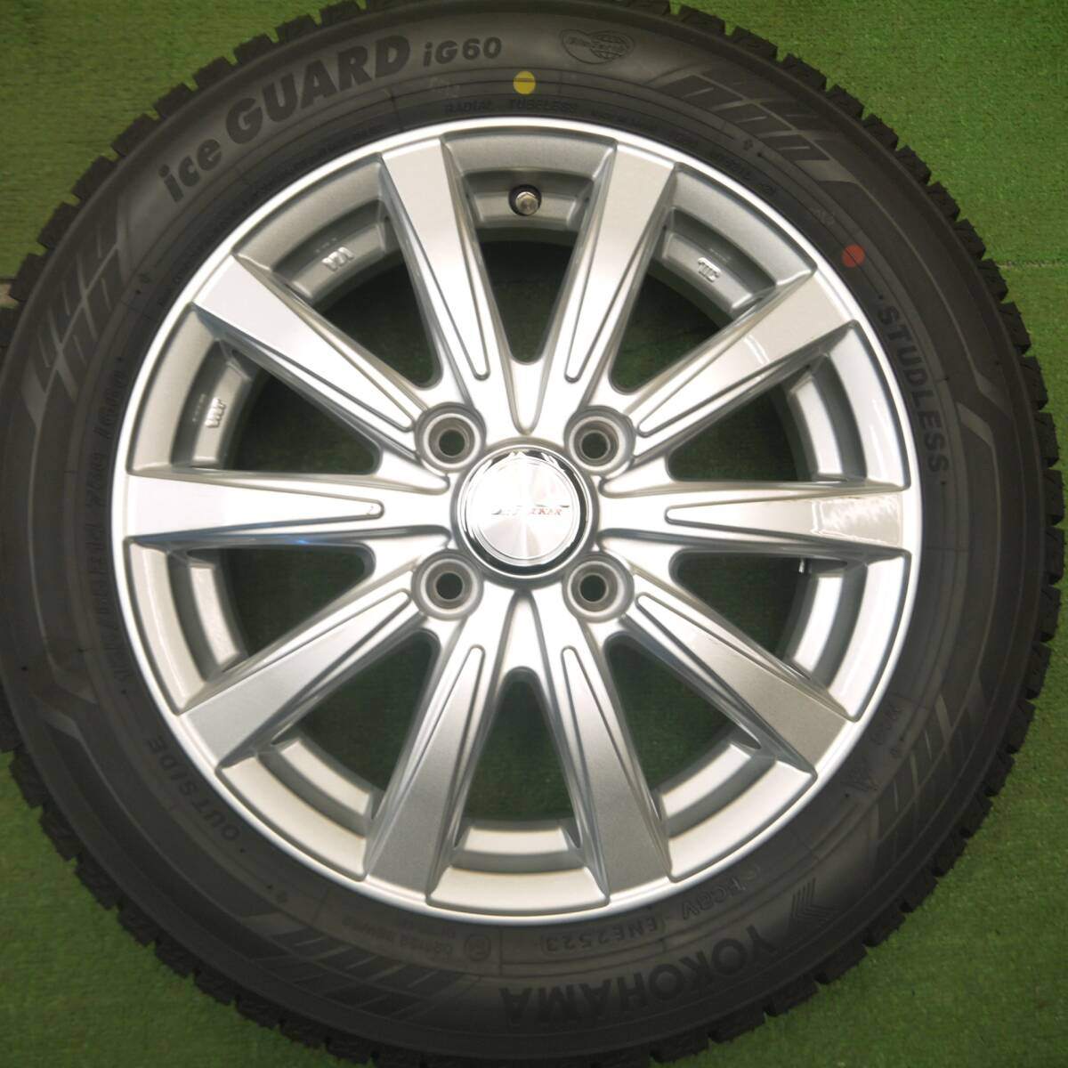 超バリ溝！23年！キレイ！ほぼ10分★スタッドレス 155/65R14 ヨコハマ アイスガード iG60 JOKER ジョーカー 14インチ PCD100/4H★5021006Hス