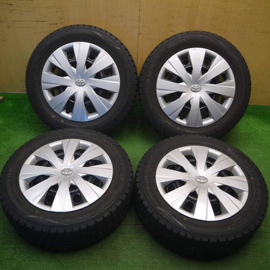 バリ溝！8.5分★トヨタ 160系 カローラ フィールダー 純正 スチール 175/65R15 スタッドレス ダンロップ ウインターマックス WM02 15インチ PCD100/4H★5012008Hス