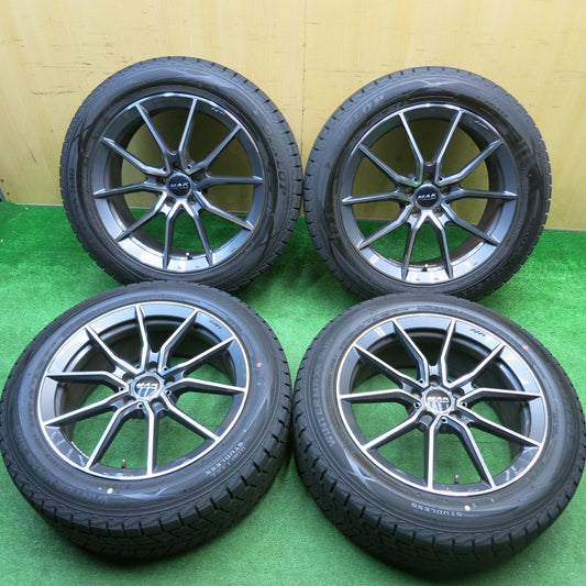 バリ溝！24年！キレイ！9.5分★ベンツ 等 MAK ARGENTO FF 235/55R19 スタッドレス ダンロップ ウインターマックス SJ8 アルジェント 19インチ PCD112/5H★5110907HAス