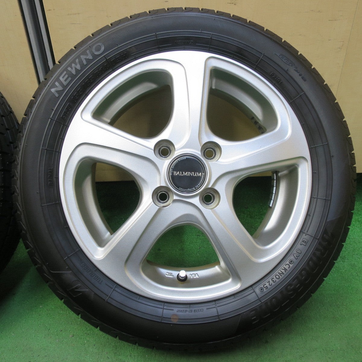タイヤほぼ未使用！25年！キレイ★155/65R14 ブリヂストン NEWNO BALMINUM バルミナ 14インチ PCD100/4H★5071206イノ