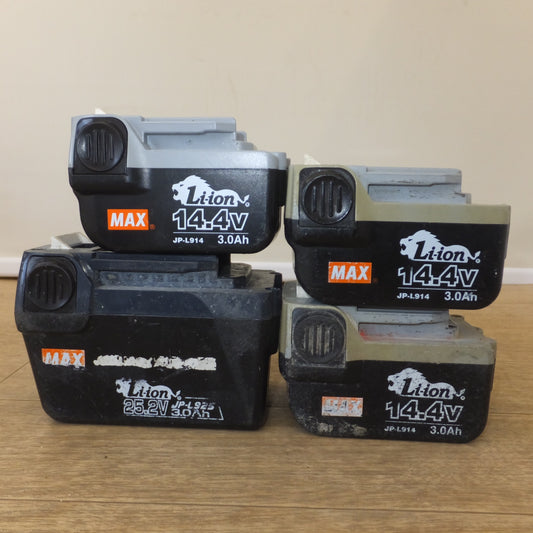 [送料無料] ジャンク★マックス MAX リチウムイオン電池パック JP-L925 1個　JP-L914 3個　計 4個 セット★